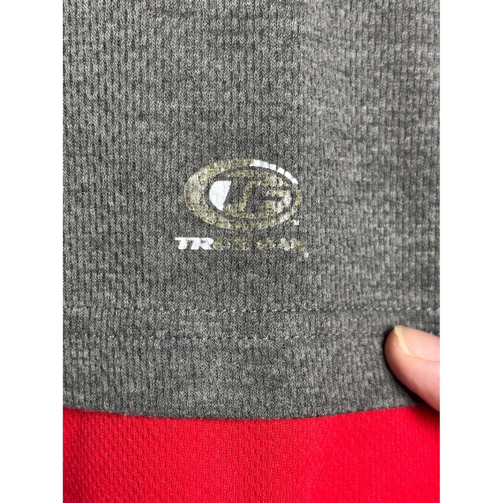 True Fan Cincinnati Reds MLB Long Sleeve Shirt Grey Red V-Neck Mens XXL 24349 - Picture 5 of 8